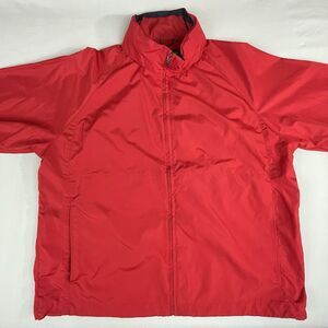 Eddie Bauer Hooded Full Zip Windbreaker Jacket Men's XL Red Vtg 90's Gorpcore